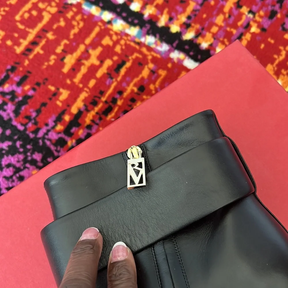 Pointy covered buckle bootie by Roger Vivier of Paris. Worn once. - Picture 4 of 12